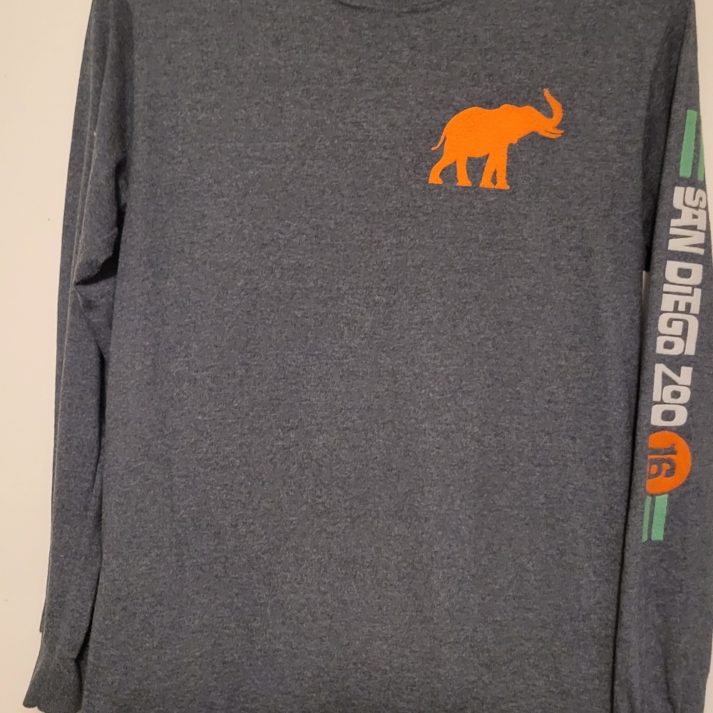 MV SPORT San Diago Zoo long sleeve Grey Tshirt Size Small